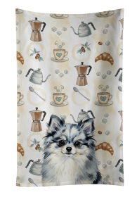 Blue Merle Pomeranian Coffee Bar Kitchen Towel