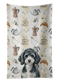 Miniature Parti Poodle Coffee Bar Kitchen Towel