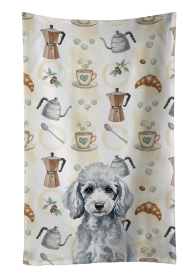 Miniature Silver Poodle Coffee Bar Kitchen Towel