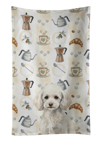 Miniature White Poodle Coffee Bar Kitchen Towel