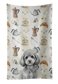 Toy Silver Poodle Coffee Bar Kitchen Towel