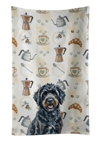 Black Portuguese Water Dog Coffee Bar Kitchen Towel