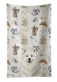Cream Samoyed Coffee Bar Kitchen Towel