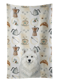 White Samoyed Coffee Bar Kitchen Towel