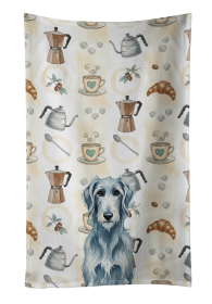 Blue-Gray Scottish Deerhound Coffee Bar Kitchen Towel