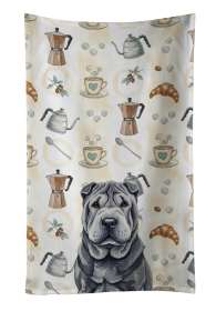Black Shar Pei Coffee Bar Kitchen Towel