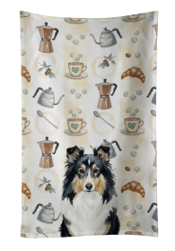 Tricolor Sheltie Coffee Bar Kitchen Towel