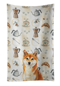 Red Shiba Inu Coffee Bar Kitchen Towel