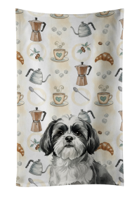 Black and White Shih Tzu Coffee Bar Kitchen Towel