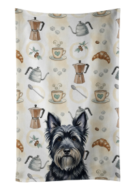 Black Skye Terrier Coffee Bar Kitchen Towel