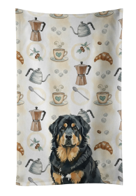 Black and Tan Tibetan Mastiff Coffee Bar Kitchen Towel