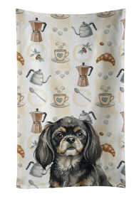 Black and Tan Tibetan Spaniel Coffee Bar Kitchen Towel