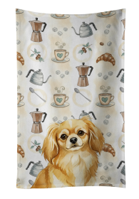 Gold Tibetan Spaniel Coffee Bar Kitchen Towel