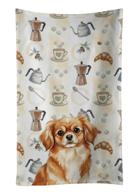 Red Tibetan Spaniel Coffee Bar Kitchen Towel