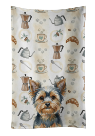 Blue and Tan Yorkshire Terrier Coffee Bar Kitchen Towel
