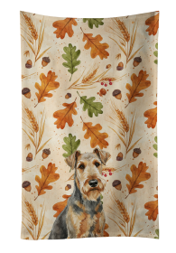 Grizzle Airedale Terrier Heirloom Fall Kitchen Towel
