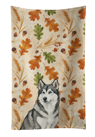 Gray and White Alaskan Malamute Heirloom Fall Kitchen Towel
