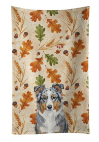 Blue Merle American Shepherd Heirloom Fall Kitchen Towel