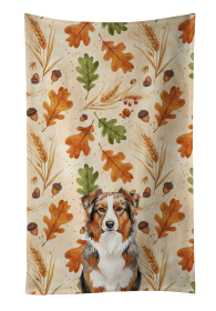 Red Merle Australian Shepherd Heirloom Fall Kitchen Towel