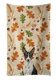 Black and White Basenji Heirloom Fall Kitchen Towel