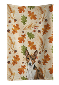Brindle and White Basenji Heirloom Fall Kitchen Towel