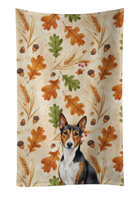 Tricolor and White Basenji Heirloom Fall Kitchen Towel