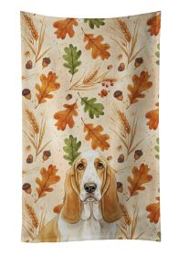 Lemon and White Basset Hound Heirloom Fall Kitchen Towel