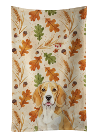 Lemon and White Beagle Heirloom Fall Kitchen Towel