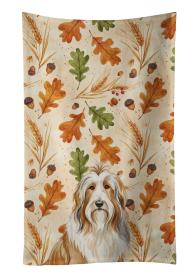 Fawn Bearded Collie Heirloom Fall Kitchen Towel