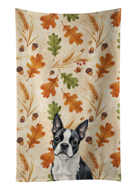 Boston Terrier Heirloom Fall Kitchen Towel