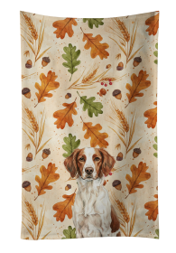 Liver and White Brittany Heirloom Fall Kitchen Towel