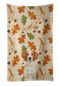 Orange and White Brittany Heirloom Fall Kitchen Towel