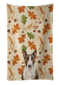 Brindle and White Bull Terrier Heirloom Fall Kitchen Towel