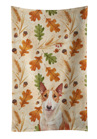 Red and White Bull Terrier Heirloom Fall Kitchen Towel