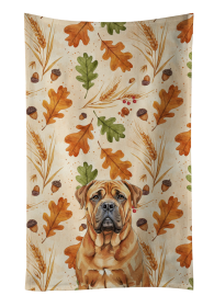 Red Bullmastiff Heirloom Fall Kitchen Towel