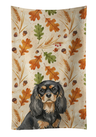 Black and Tan Cavalier Spaniel Heirloom Fall Kitchen Towel