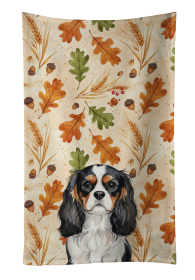 Tricolor Cavalier Spaniel Heirloom Fall Kitchen Towel