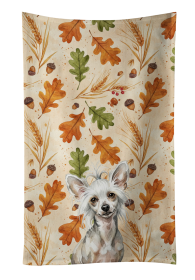 Hairless Mottled Pattern Chinese Crested Heirloom Fall Kitchen Towel