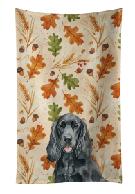 Black Cocker Spaniel Heirloom Fall Kitchen Towel
