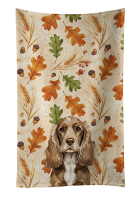 Chocolate Cocker Spaniel Heirloom Fall Kitchen Towel