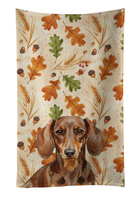 Chocolate and Tan Dachshund Heirloom Fall Kitchen Towel