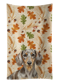 Dapple Dachshund Heirloom Fall Kitchen Towel