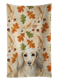 Longhaired Cream Dachshund Heirloom Fall Kitchen Towel