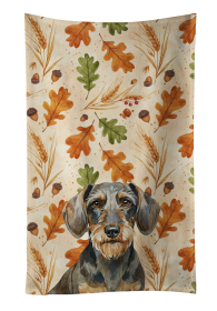 Wirehaired Wild Boar Dachshund Heirloom Fall Kitchen Towel