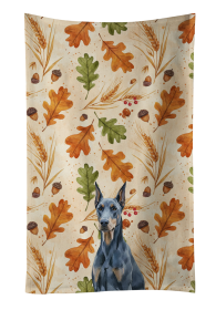 Blue Doberman Pinscher Heirloom Fall Kitchen Towel