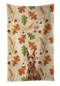 Red Doberman Pinscher Heirloom Fall Kitchen Towel