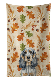 Blue Roan & Tan English Cocker Spaniel Heirloom Fall Kitchen Towel