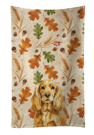 Golden English Cocker Spaniel Heirloom Fall Kitchen Towel