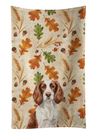 Liver and White English Springer Spaniel Heirloom Fall Kitchen Towel