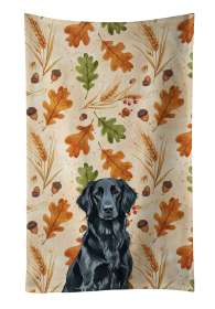 Black Flat-Coated Retriever Heirloom Fall Kitchen Towel